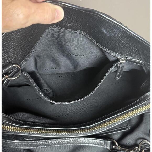 Coach Mercer 30 Bag with Bandana Rivets Black Pebbled Leather Crossbody Strap - Picture 13 of 15